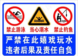 严禁禁止玩水标识图片