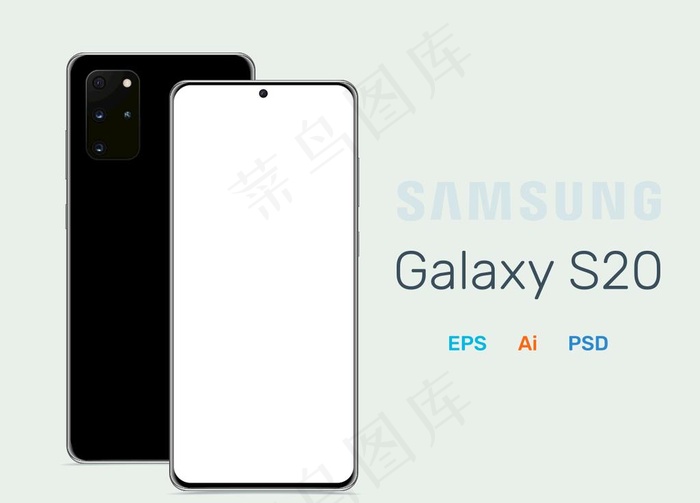 三星 Galaxy s20图片psd模版下载