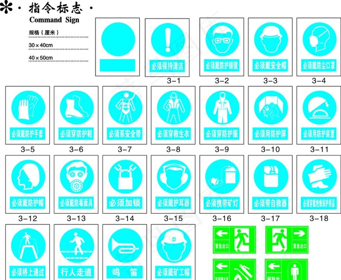 指令标志 指示标志图片cdr矢量模版下载