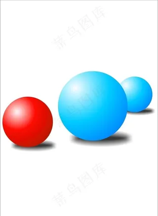 立体圆球圆形高光红蓝阴影矢量图片