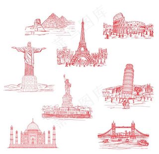 世界著名建筑矢量图片