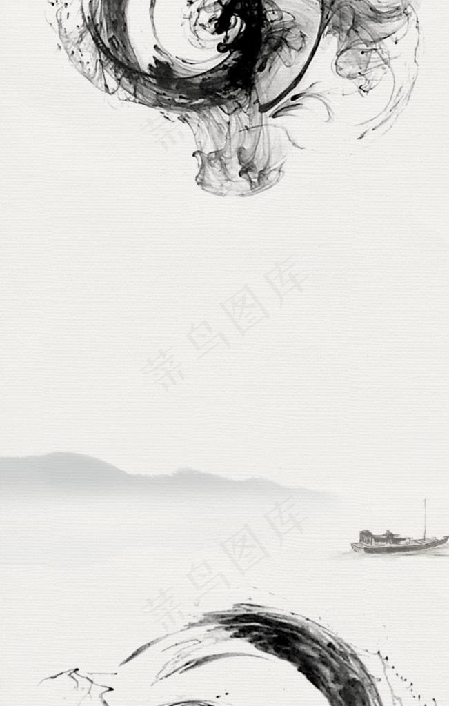 水墨图片(3543X5315(DPI:150))psd模版下载