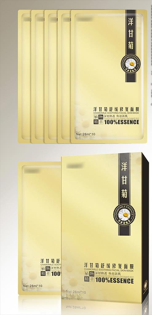 洋甘菊舒缓修复面膜包装包装设计图片cdr矢量模版下载