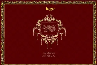 酒红高贵金色婚庆背景图片