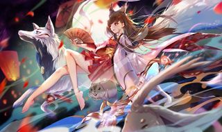 彩色动漫人物插画背景图片