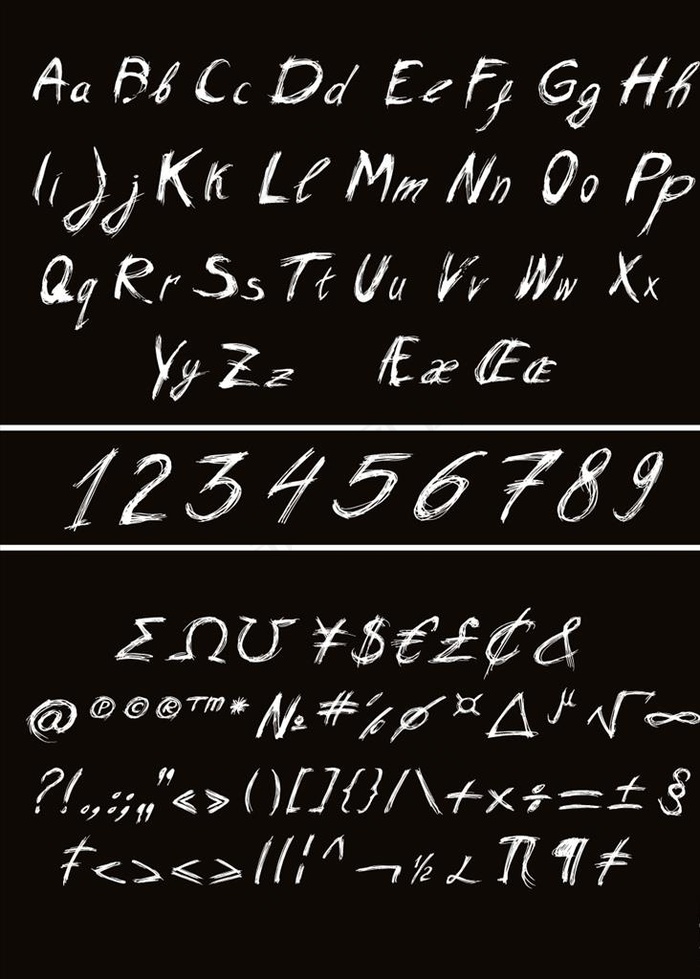 手绘字母数字图片ai矢量模版下载