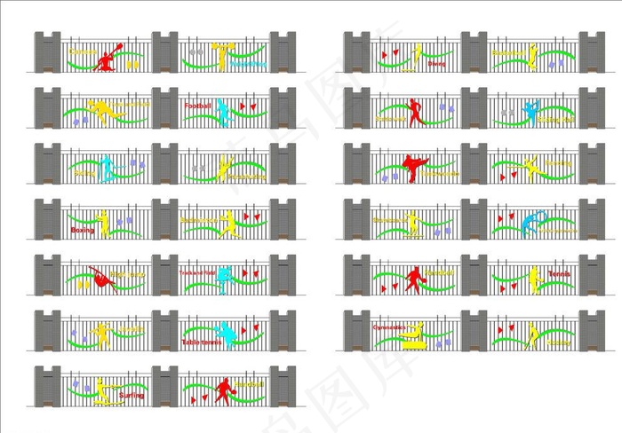 体育长廊图片cdr矢量模版下载