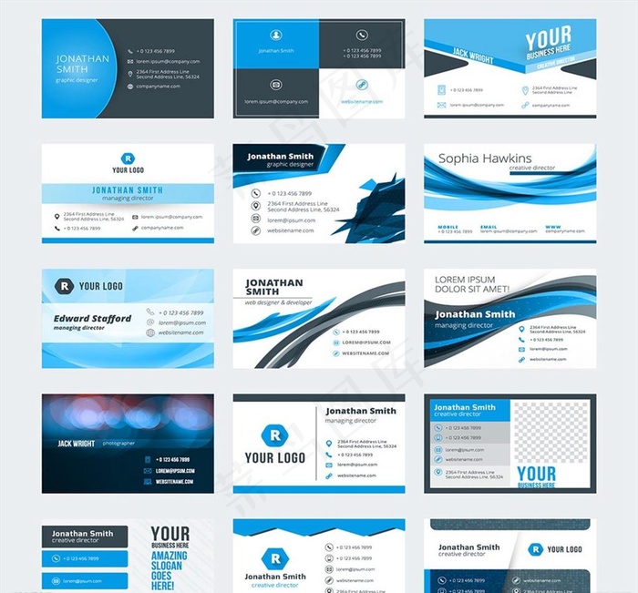 商务名片矢量图片