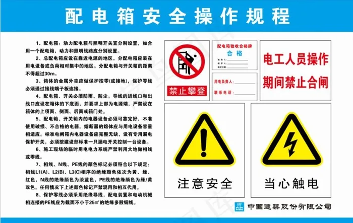 配电箱安全操作规程图片cdr矢量模版下载