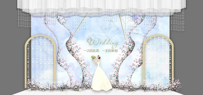 白色大理石婚礼效果图图片