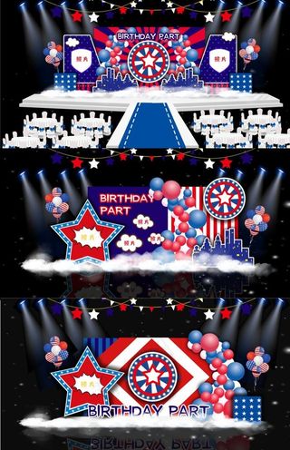 美国主题宝宝生日宴效果图图片