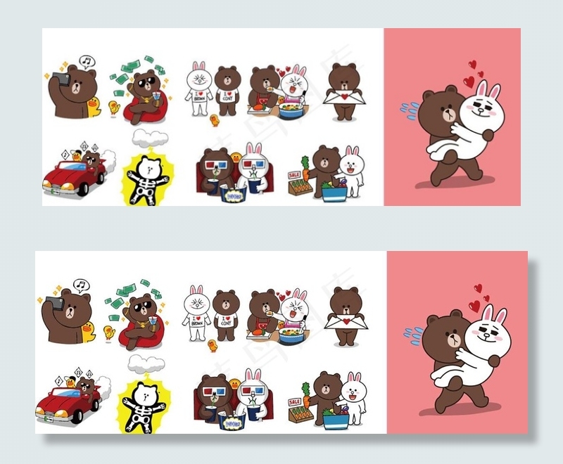 LINE CONY兔 布朗熊图片