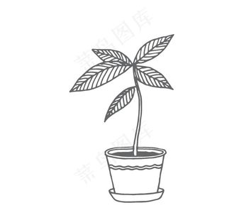 黑白线条手绘图片