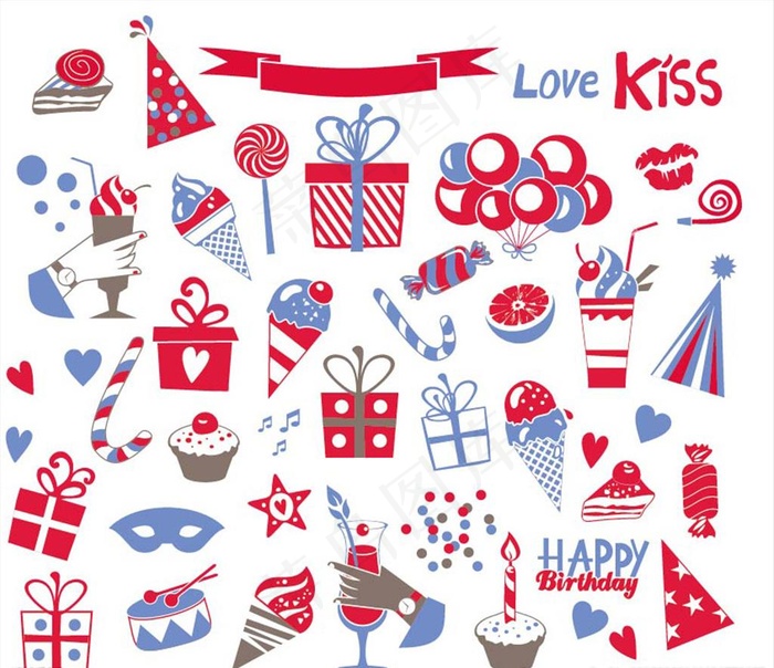 生日卡通素材EPS分层图片