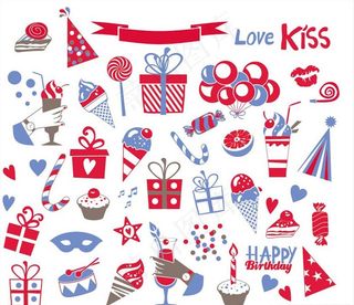 生日卡通素材EPS分层图片