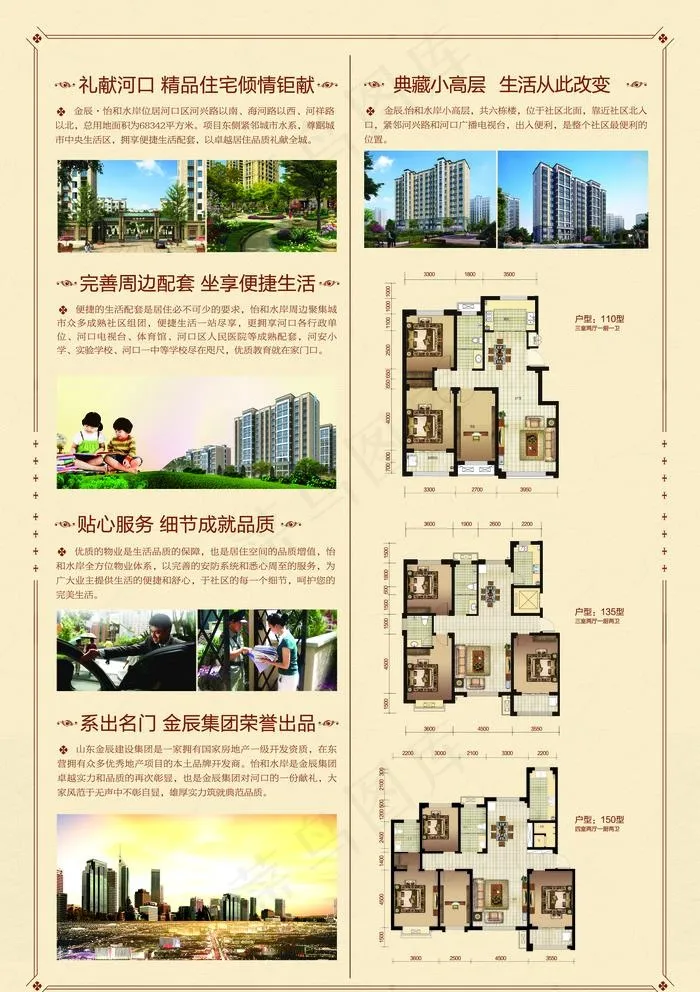 房地产宣传单页 DM单页图片(3437X5031(DPI:300))psd模版下载