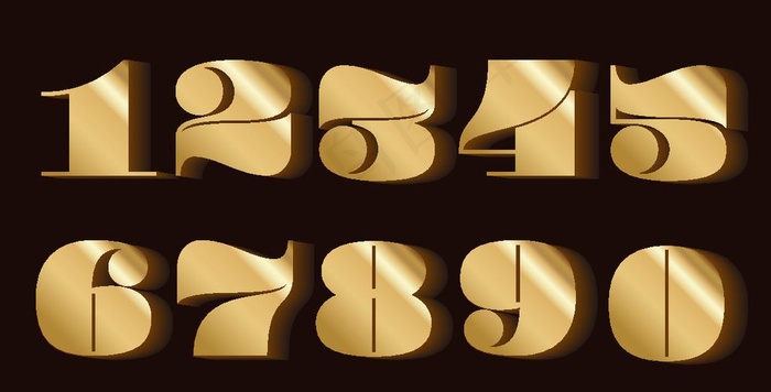 金色立体数字图片