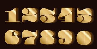 金色立体数字图片