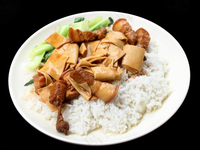 千张红烧肉饭图片