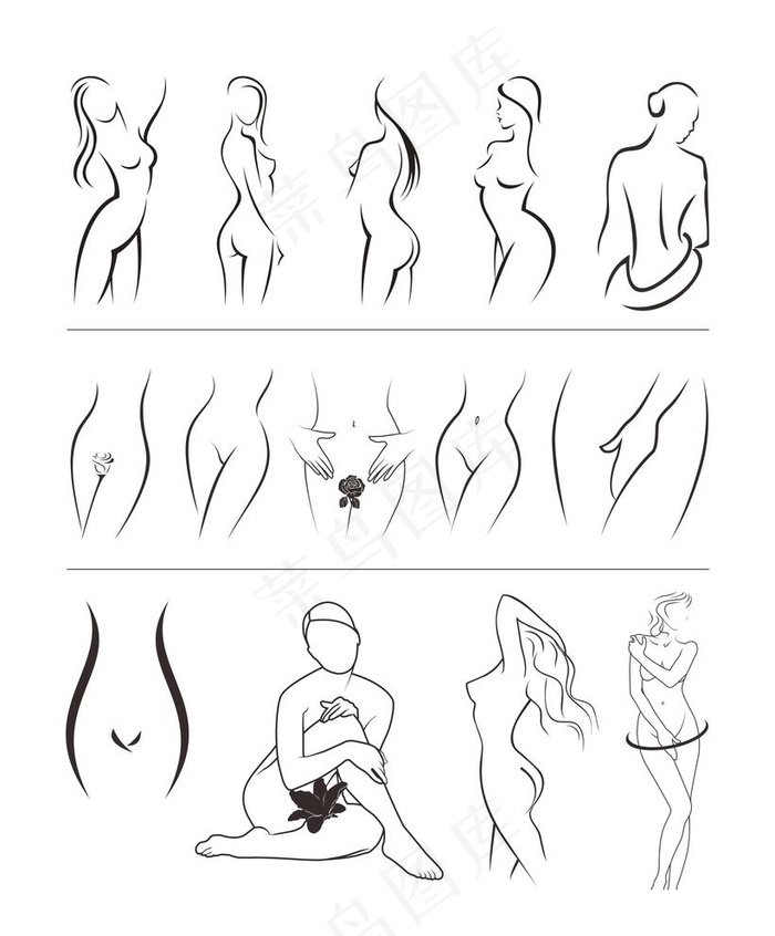 线条女人图片cdr矢量模版下载