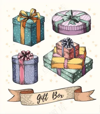 手绘礼物图片