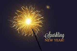 闪亮烟花新年贺卡图片