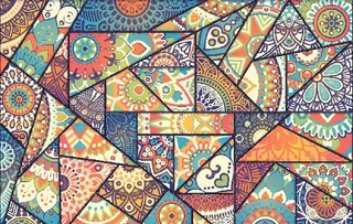 抽象几何腰果图片