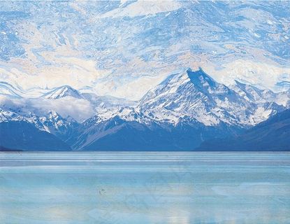 大理石纹雪山海纳百川背景墙图片