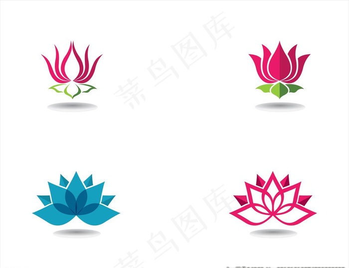 抽象荷花图标图片eps,ai矢量模版下载