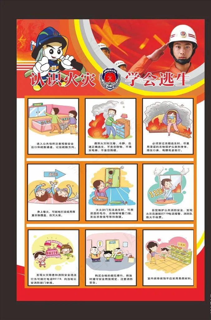 消防展板就图片cdr矢量模版下载