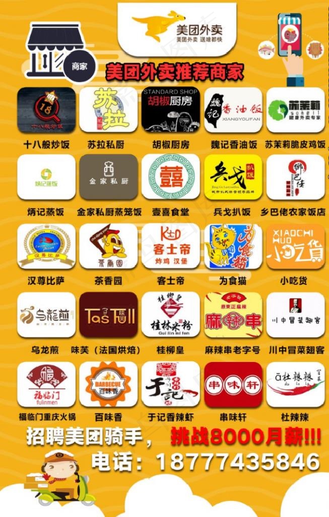 美团推荐商家图片(2000X3000(DPI:150))psd模版下载
