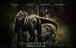 创意侏罗纪恐龙战场电影海报合成图片
