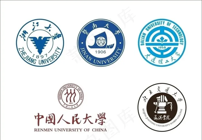 名牌大学校徽图片cdr矢量模版下载