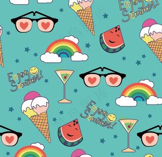 卡通四面连续图图片