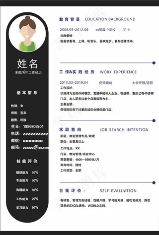 个人简历图片