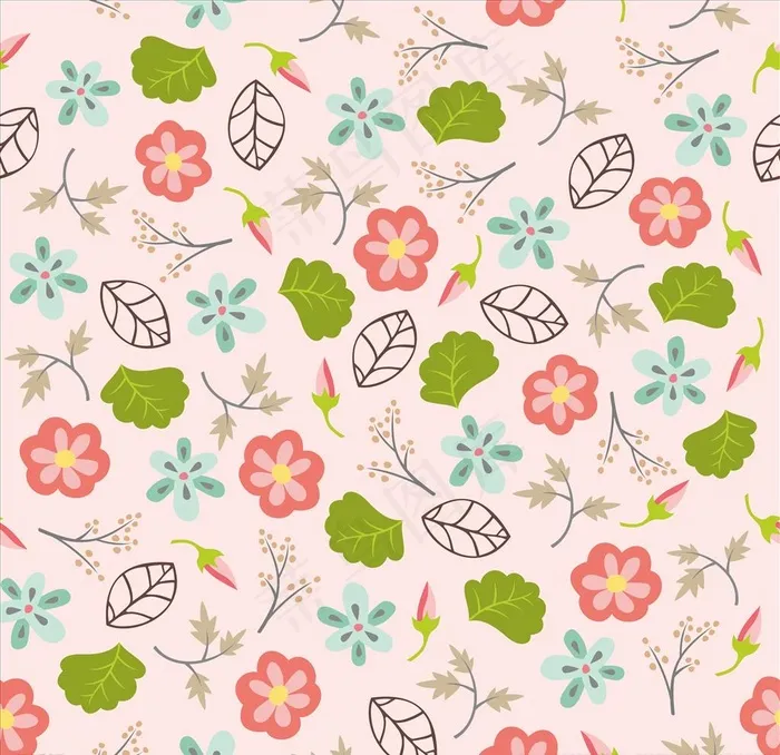 小清新花纹图片ai矢量模版下载