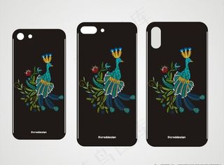 刺绣手机壳图案设计图片