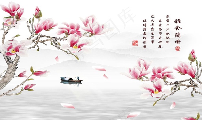 花卉背景墙图片(9071X5669(DPI:72))psd模版下载