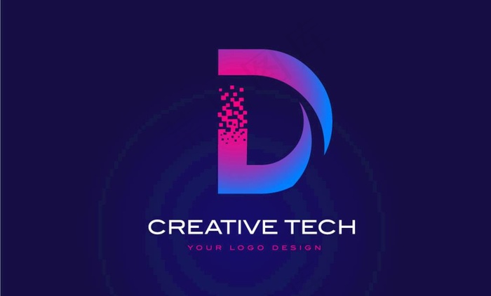 科技感英文LOGO字母D图片eps,ai矢量模版下载