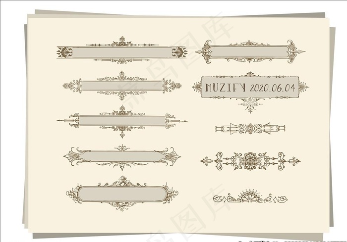 10款入欧式标签装饰图片cdr矢量模版下载