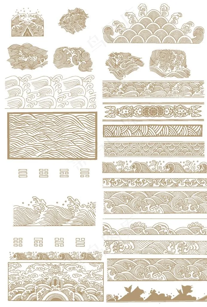 中式传统文化水纹图片ai矢量模版下载