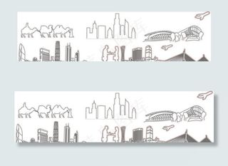 高楼大厦城市线条图图片