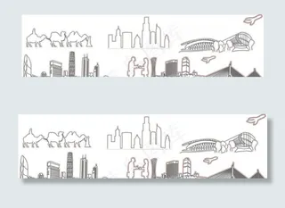 高楼大厦城市线条图图片