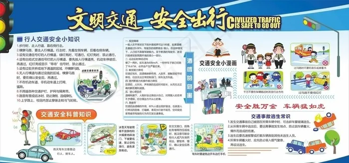 交通安全展板图片cdr矢量模版下载