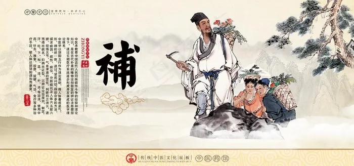 中医展板图片(3543X1772(DPI:150))psd模版下载