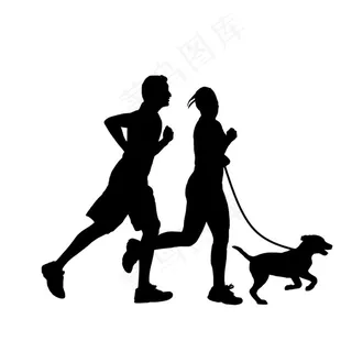 跑步运动剪影图片