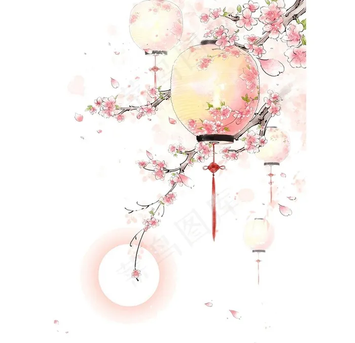 桃花图片psd模版下载