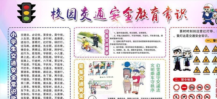 交通安全知识宣传图片(14173X7677(DPI:150))psd模版下载