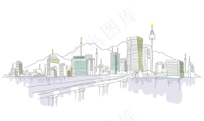 城市手绘壁纸图片