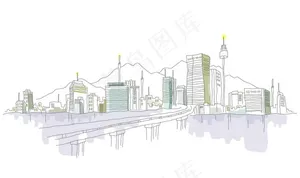 城市手绘壁纸图片